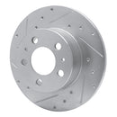 R1 67-72 Volvo 164 Front Right Drilled & Slotted Silver Brake Rotor