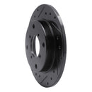 R1 89-94 Suzuki Swift Rear Left Drilled & Slotted Black Brake Rotor