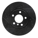 R1 11-18 BMW X4 Front Left Drilled & Slotted Black Brake Rotor