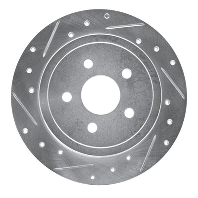R1 88-95 Chrysler Daytona Rear Left Drilled & Slotted Silver Brake Rotor