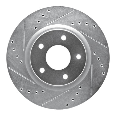 R1 14-23 Nissan Leaf Front Left Drilled & Slotted Silver Brake Rotor