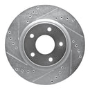 R1 14-23 Nissan Leaf Front Left Drilled & Slotted Silver Brake Rotor