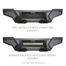 Go Rhino 24-26 Toyota Tacoma (4dr) Element Front Bumper w/ Fixed Light Bar Mount - Tex. Blk