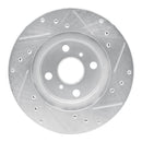 R1 87-92 Geo Prizm Front Left Drilled & Slotted Silver Brake Rotor