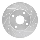 R1 90-93 Mazda Miata Front Right Drilled & Slotted Silver Brake Rotor