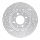 R1 88-91 Honda Accord Coupe Front Right Drilled & Slotted Silver Brake Rotor
