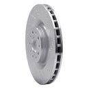 R1 14-19 Fiat 500L Front Right Drilled & Slotted Silver Brake Rotor
