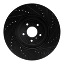 R1 09-24 Infiniti M56 Front & Rear Drilled & Slotted Black Brake Rotor Set