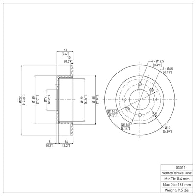 DFC 99-06 Hyundai Sonata Rear Geospec Rotors w/4000 HybriDynamic Brake Pads w/Hardware