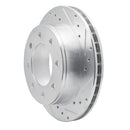 R1 99-25 Chevrolet Express 3500 Rear Right Drilled & Slotted Silver Brake Rotor