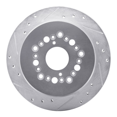 R1 90-92 Lexus LS400 Rear Left Drilled & Slotted Silver Brake Rotor
