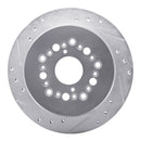 R1 90-92 Lexus LS400 Rear Left Drilled & Slotted Silver Brake Rotor