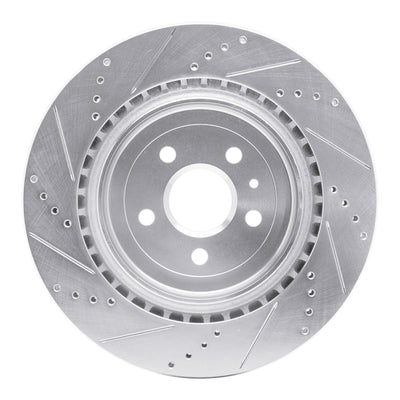 R1 09-15 Cadillac CTS Front & Rear Drilled & Slotted Silver Brake Rotor Set