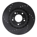 R1 00-09 Honda S2000 Front Right Drilled & Slotted Black Brake Rotor
