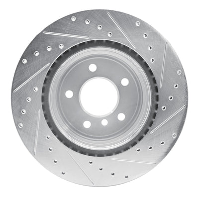 R1 06-15 BMW 335is Rear Drilled & Slotted Silver Brake Rotor Set