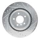 R1 06-15 BMW 335is Rear Drilled & Slotted Silver Brake Rotor Set