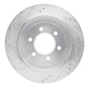 R1 02-06 Ford Expedition Rear Right Drilled & Slotted Silver Brake Rotor