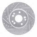 R1 90-98 Mercedes-Benz SL500 Front Left Drilled & Slotted Silver Brake Rotor
