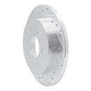 R1 04-15 Infiniti QX56 Rear Left Drilled & Slotted Silver Brake Rotor