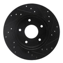 R1 78-81 Pontiac Firebird Rear Left Drilled & Slotted Black Brake Rotor