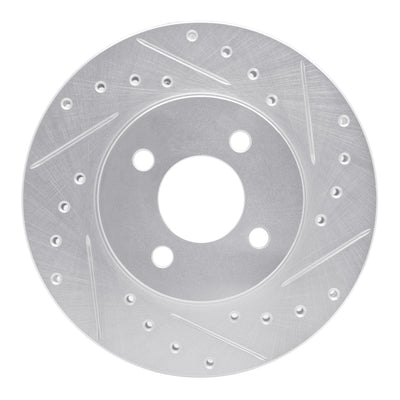 R1 83-88 Chrysler Executive Sedan Front Right Drilled & Slotted Silver Brake Rotor