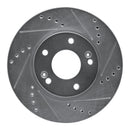 R1 11-25 Hyundai Venue Front Right Drilled & Slotted Silver Brake Rotor