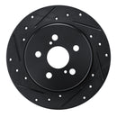 R1 19-25 Toyota Corolla Front & Rear Drilled & Slotted Black Brake Rotor Set
