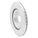 R1 13-14 Ford Mustang Front Right Drilled & Slotted Silver Brake Rotor
