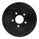 R1 94-04 Ford Mustang Front Left Drilled & Slotted Black Brake Rotor