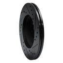 R1 86-91 Acura Integra Front Left Drilled & Slotted Black Brake Rotor