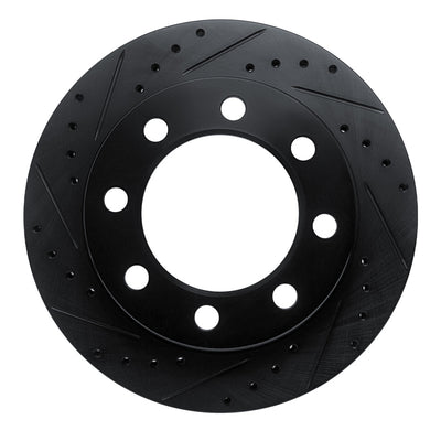 R1 71-97 Dodge B300 Van (71-74) / B300 (75-80) Front Left Drilled & Slotted Black Brake Rotor