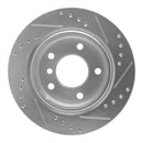 R1 96-05 BMW 323CI Rear Left Drilled & Slotted Silver Brake Rotor