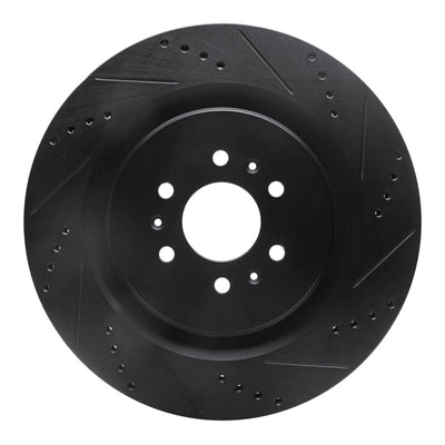 R1 04-11 Cadillac CTS Rear Right Drilled & Slotted Black Brake Rotor