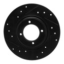 R1 81-84 Toyota STARLET Front Left Drilled & Slotted Black Brake Rotor