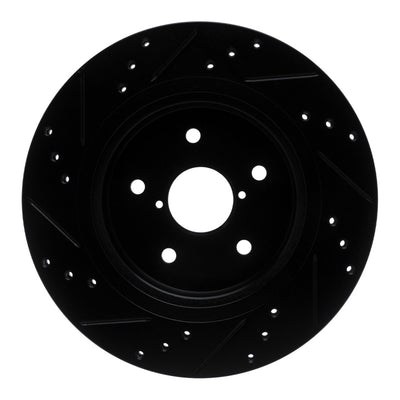 R1 15-24 Subaru WRX Rear Drilled & Slotted Black Brake Rotor Set w/Optimum OE Pads and Hardware