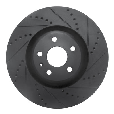 R1 08-11 Audi TTS Quattro Front Right Drilled & Slotted Black Brake Rotor