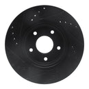R1 14-23 Nissan Rogue Front & Rear Drilled & Slotted Black Brake Rotor Set