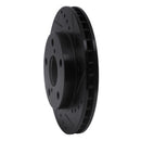 R1 91-95 Toyota MR2 Front Right Drilled & Slotted Black Brake Rotor