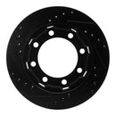 R1 71-91 Chevrolet P30 Van Front Right Drilled & Slotted Black Brake Rotor