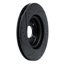 R1 12-16 Honda CR-V Front Right Drilled & Slotted Black Brake Rotor