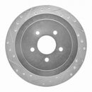 R1 03-11 Lincoln Town Car Rear Left Drilled & Slotted Silver Brake Rotor