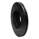 R1 09-10 Kia BORREGO Front Left Drilled & Slotted Black Brake Rotor