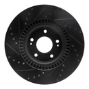 R1 10-16 Hyundai Genesis Coupe Front Right Drilled & Slotted Black Brake Rotor