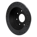R1 97-04 Ford F-150 4WD Rear Left Drilled & Slotted Black Brake Rotor