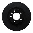 R1 2011-2018 Porsche Cayenne Left Front Drilled & Slotted Black Brake Rotor