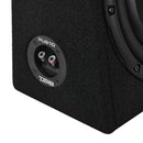 DS18 Dual 10in Shallow Enclosure w/ Subwoofer 350 Watts RMS Sealed Black Carpet