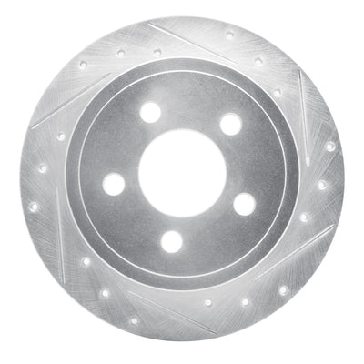 R1 03-07 Jeep Liberty Rear Right Drilled & Slotted Silver Brake Rotor