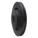 R1 12-18 Jeep Wrangler Front Left Drilled & Slotted Black Brake Rotor