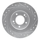 R1 17-23 Hyundai Kona EV Rear Left Drilled & Slotted Silver Brake Rotor