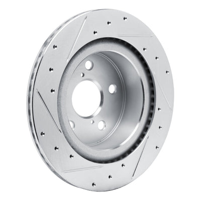 R1 21-25 Lexus RC350 Rear Drilled & Slotted Silver Brake Rotor Set